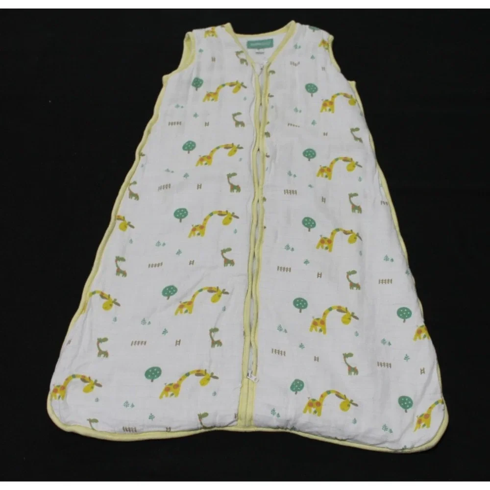Molis & Co Baby Wearable Blanket Sleep Sack Large Giraffe Bamboo Cotton White